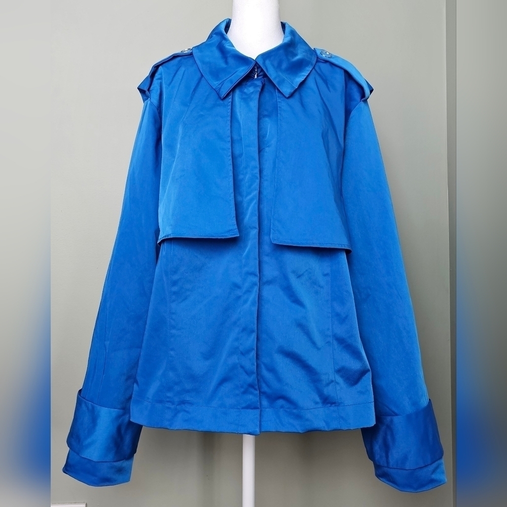 Sammy B Black History Month Plus Size Cropped Shacket BLUE 4X